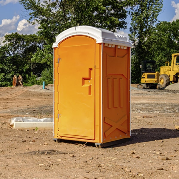 how often are the porta potties cleaned and serviced during a rental period in Tama County